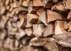 background of Heap firewood stack, natural wood